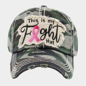 Women’s Breast Cancer Awareness Black Ribbon Logo Hope Shredded Baseball Hat Cap